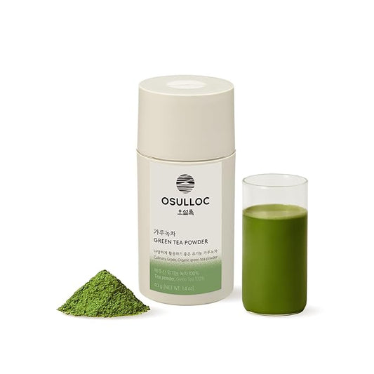 OSULLOC Matcha Powder (Unsweetened), Premium Organic (USDA) Pure Leaf Green Tea from Jeju, 1.41 oz, 40g