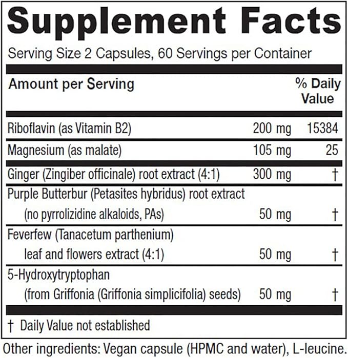 Vitanica, Butterbur Extra, Brain Chemistry and Vessel Support, Vegan, 120 Capsules