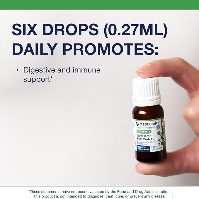 Metagenics UltraFlora Baby Probiotic - Baby Probiotic Drop - for Babies & Young Children - Kids Probiotics - with Bifidobacterium Animalis SSP. Lactis & Lactobacillus Rhamnosus GG - 0.19 fl oz
