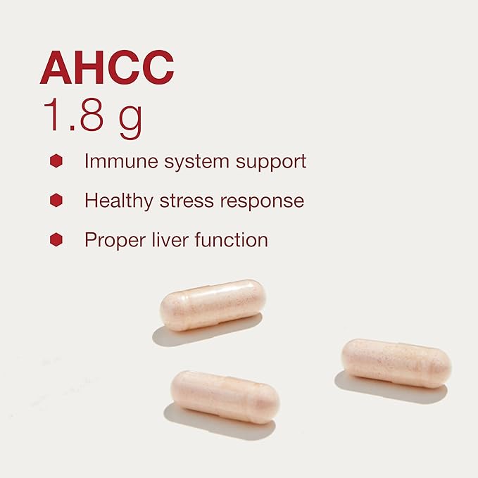 Protocol AHCC 600 mg - Liver & Immune Support Supplement with Beta-Glucan* - May Aid Cellular Health & Stress* - Vegan, Dairy Free & Nut Free - 60 Veg Caps