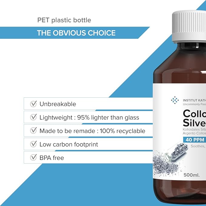 Premium Colloidal Silver ● Optimal Concentration Formula, Smaller Particles, Better Results ● Laboratory Certified ● Liquid Silver Made in EU ● Free Spray Bottle to Fill & Ebook (34 fl oz)