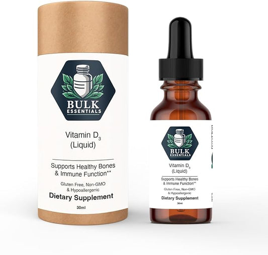 Pure Vitamin d3 Drops – 1000 IU per Serving for Bone & Immune Support – USA Made Liquid Vitamin D Supplements for Women & Men – Non-GMO & Gluten-Free – 30ml