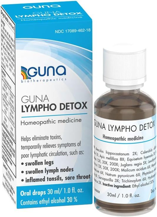 Guna Lympho Detox – Homeopathic Lymphatic System Supplement, Lymph Node Detox Cleanse, Lymph System Drainage - 30 mL (1 fl oz)