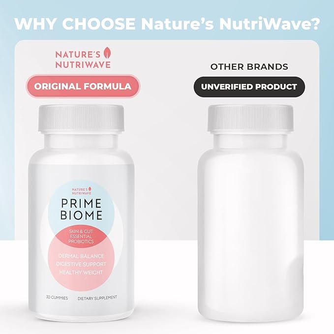 PrimeBiome Probiotic Gummies – Plant-Based Blend with Inulin, Lion’s Mane, Ginger & More– Non-GMO, No Stimulants, GMP Certified – 30 Gummies, 1 Month Supply