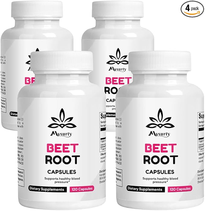 Beet Root Capsules 120 Capsule | Beet Root Powder Capsules - Beetroot Powder | Packed for Freshness and Quality | 120 Capsule (Pack 4)