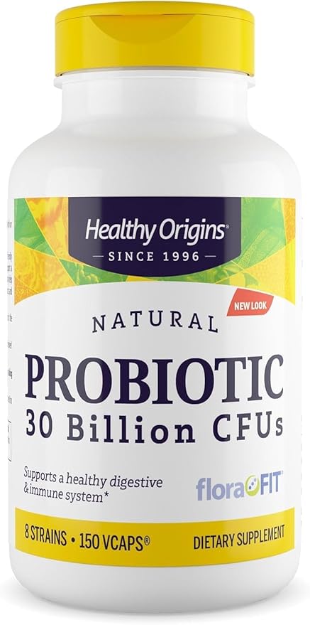 Healthy Origins Probiotic 30 Billion CFU's (Shelf Stable, Non-GMO, Gluten Free, Digestive Health, Gut Health, Immune Support), 150 Veggie Caps