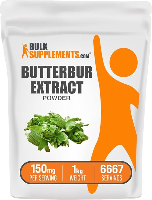 BulkSupplements.com Butterbur Extract Powder - Butterbur Supplements, Antioxidants Supplement - Vegan & Gluten Free, 150mg per Serving, 1kg (2.2 lbs) (Pack of 1)