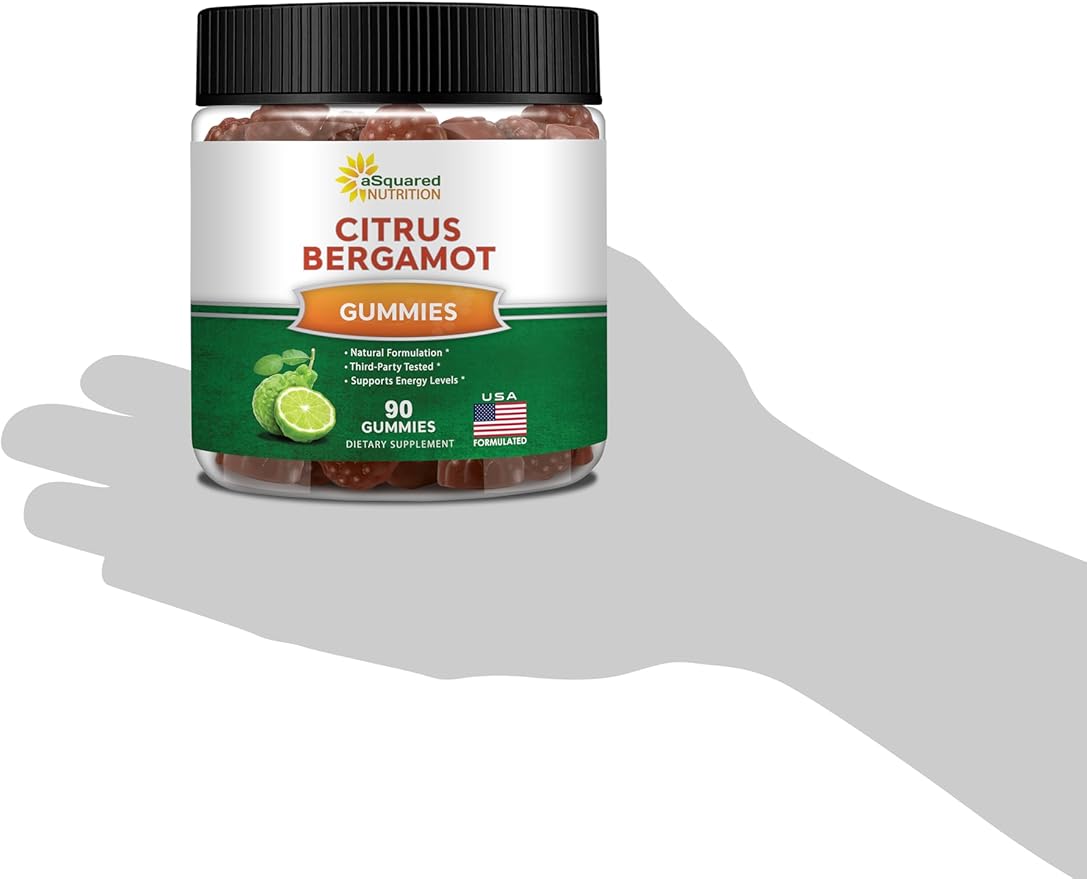 aSquared Nutrition Citrus Bergamot Gummies - Citrus Bergamot Extract Supplement 500mg Per Serving - Pure Gummy Alternative to Capsules & Pills