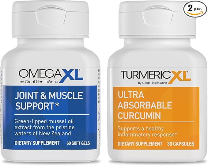 OmegaXL Powerful Joint and Muscle Support Supplement (60 Count) & TurmericXL (30 Count)