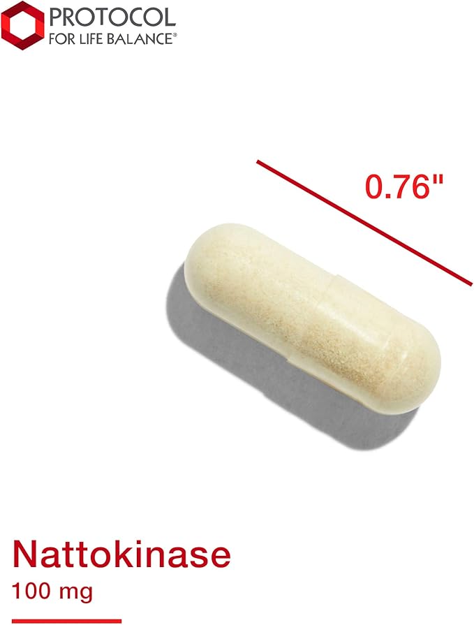 Protocol Nattokinase - 100mg Nattokinase Supplement - for Heart Health & Blood Circulation* - Kosher & Dairy Free - 60 Veg Caps