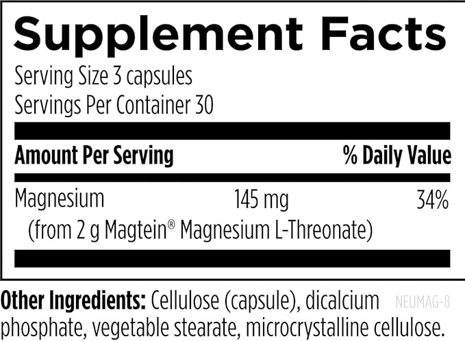 Designs for Sport NeuroMag - Supports Brain Health & Function* - With Magtein Magnesium L-Threonate - Vegetarian - 90 Capsules, 30 Servings