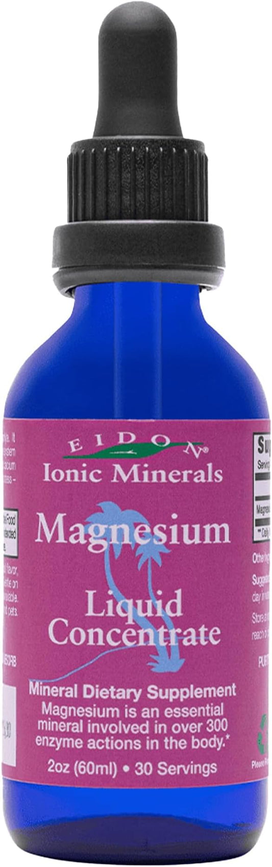 Eidon Ionic Minerals Liquid Magnesium Concentrate - Ionic Magnesium Drops Supplement for Adults, Men and Women, Supports Muscle Relaxation, No Additives or Preservatives - 2 oz