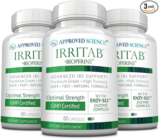 Approved Science Irritab - Natural Digestive Enzyme Support - Total Support - 3 Month Supply