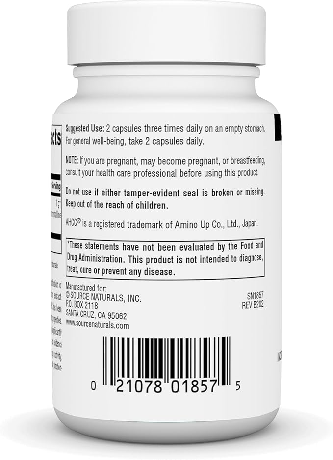 Source Naturals AHCC 500 mg Increases Natural Killer Cell Activity* 500mg - 30 Capsules