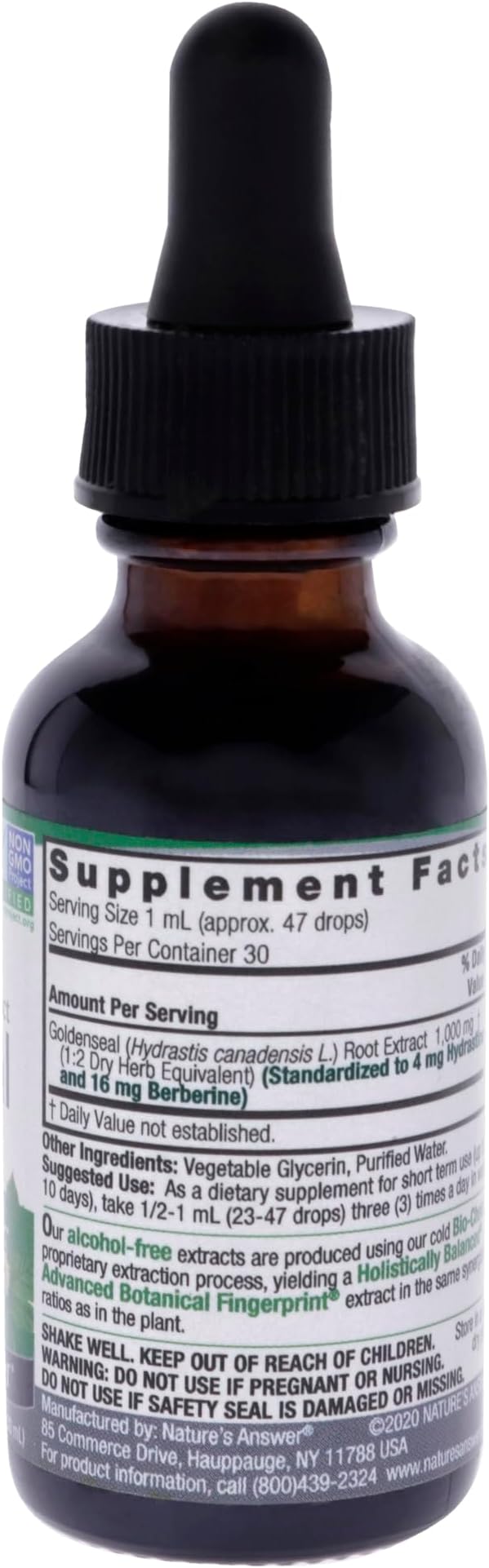 Nature's Answer Goldenseal Root | Herbal Supplement | Supports A Healthy Immune System | Gluten-Free & Alcohol-Free 1oz