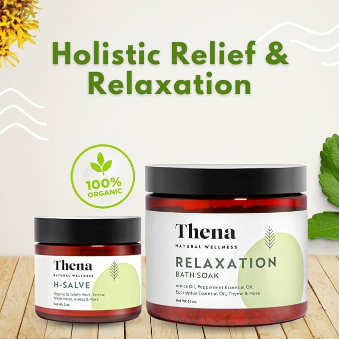 Organic Hemorrhoid Cream & Relaxation Soak Bundle, Comprehensive Relief for Hemorrhoids Plus Full-Body Detox & Muscle Relaxation, Natural Comfort & Stress Relief, Relaxing Selfcare Gifts for Women Men