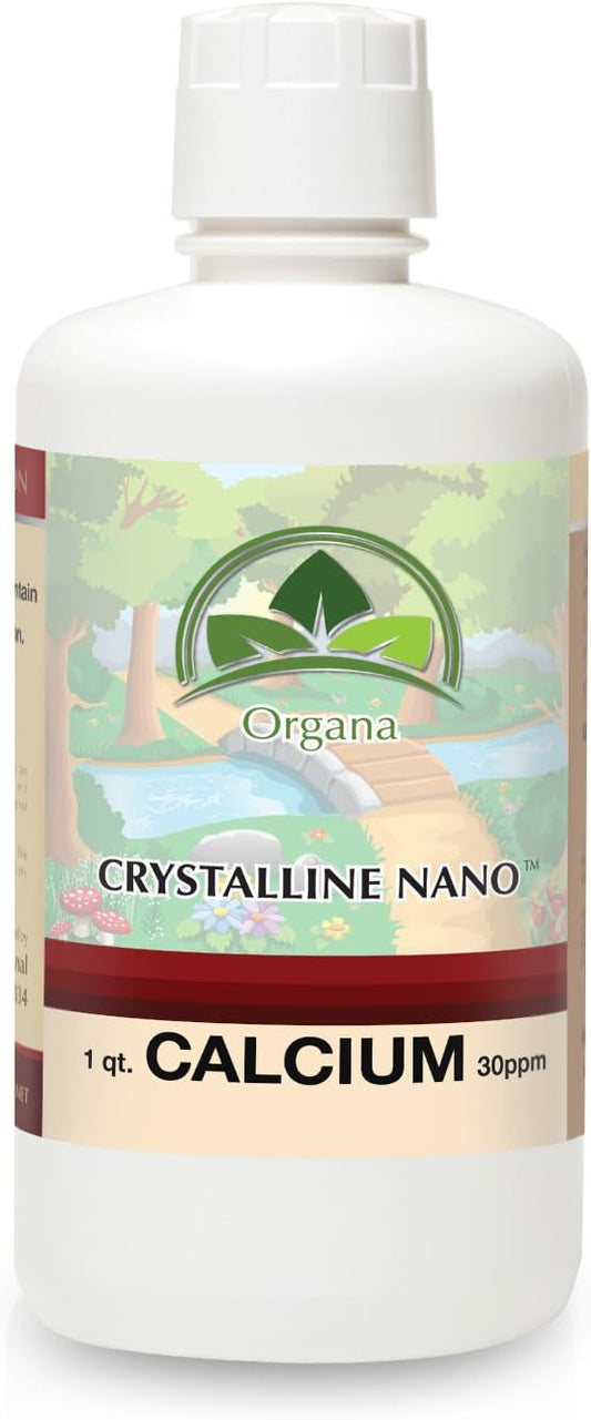 Organa Pure Crystalline Liquid Calcium Supplement - 30 PPM - Colloidal Minerals - Calcium Supplement for Women & Men - Liquid Calcium Citrate Alternative - 99.99% Pure Calcium