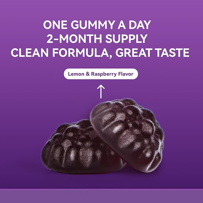 Elderberry Gummies for Adults – 60 Count | Black Elderberry with Vitamin C & Zinc | Immune Support Supplement, Antioxidant Gummies, Non-GMO, Vegan, Gluten-Free, 2-Month Supply