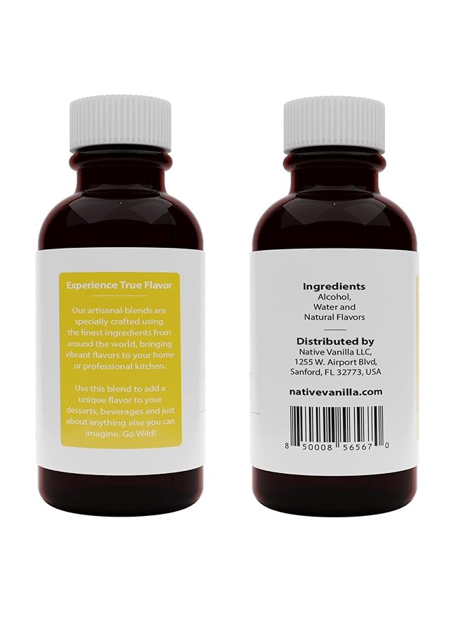 Native Vanilla - Pineapple Flavor - 4 Fl Oz - Pure Flavors and Extracts - Perfect for Cooking, Baking, and Dessert Crafting