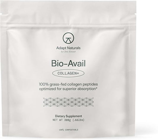 Bio-Avail Collagen+, Grass Fed Collagen Peptides, Optimized for Superior Absorption, Naturally-Sourced Bio-Avail Collagen Supplements for Women and Men, 30 Day Supply