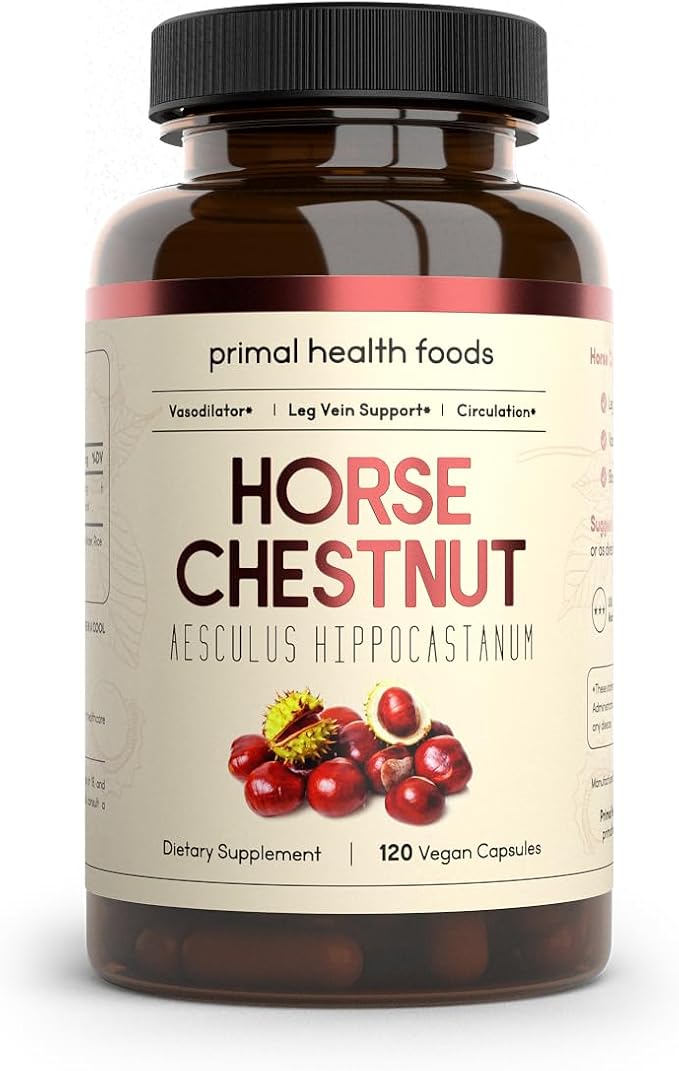 Horse Chestnut Extract 500 mg 120 Servings | Varicose Veins and Blood Vein Health | Vegetarian, Non-GMO & Gluten Free
