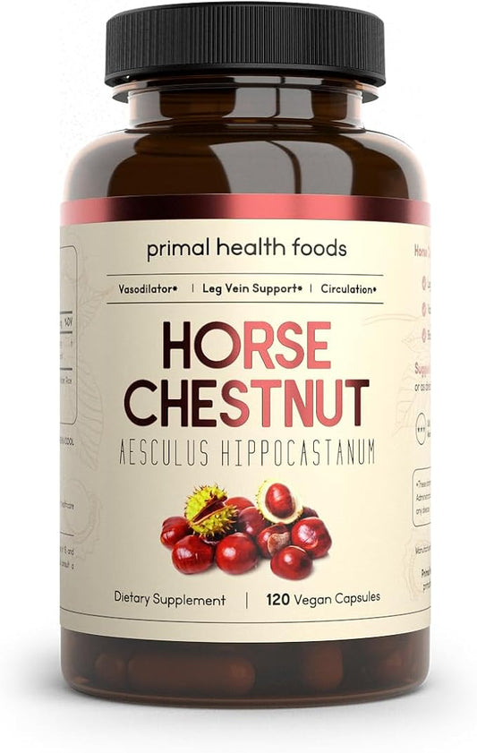 Horse Chestnut Extract 500 mg 120 Servings | Varicose Veins and Blood Vein Health | Vegetarian, Non-GMO & Gluten Free