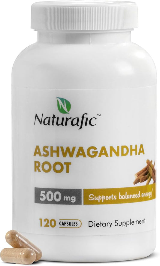 Ashwagandha Root Capsules 500mg – 120 Vegan Capsules | Traditionally Used Herb | Non-GMO, Gluten-Free | Herbal Supplement | Plant-Based Wellness Support