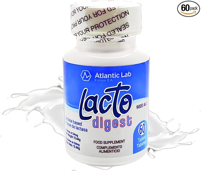 Atlantic Lab Corporation - LactoDigest Fast & Strong Natural Lactose Intolerance Relief, 9000 FCC Lactase Enzyme, 60 Capsules, Relieves Digestive Discomfort