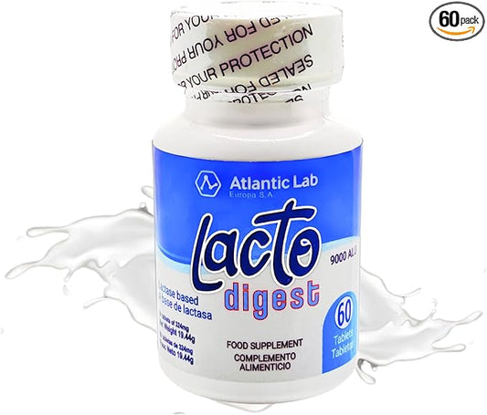 Atlantic Lab Corporation - LactoDigest Fast & Strong Natural Lactose Intolerance Relief, 9000 FCC Lactase Enzyme, 60 Capsules, Relieves Digestive Discomfort