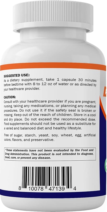 Vitamatic Advanced Sleep Aid with Melatonin - 120 Vegetable Capsules Made with B6, Magnesium, L-Theanine, L-Tryptophan, 5-HTP, GABA, Valerian, Chamomile, Passion Flower, Ashwagandha & Black Pepper