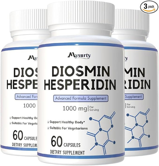 Diosmin Hesperidin 1000 Mg | Diosmin Hesperidin | Diosmin 500mg Advance Formula Supplement, 180 Capsules (Pack 3)