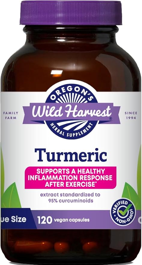 Oregon's Wild Harvest, Turmeric Curcumin Supplement with BioPerine, Antioxidant, Anti-Inflammatory, 1350 mgs, 120 Count