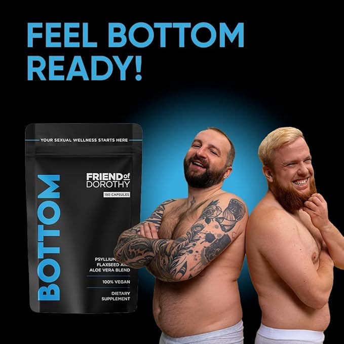 Bottom Fiber Supplement for Effortless Prep Time - Helps Promote Digestive Regularity - Psyllium Husk Based - for Men Who Bottom, 120 Capsules