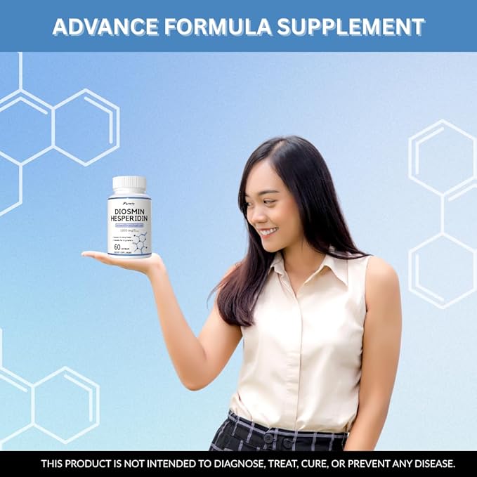 Diosmin Hesperidin 1000 Mg | Diosmin Hesperidin | Diosmin 500mg Advance Formula Supplement, 180 Capsules (Pack 3)