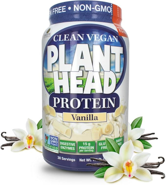 Plant Head Protein Powder Supplement, Vanilla, 1.7-Pounds (lbs)