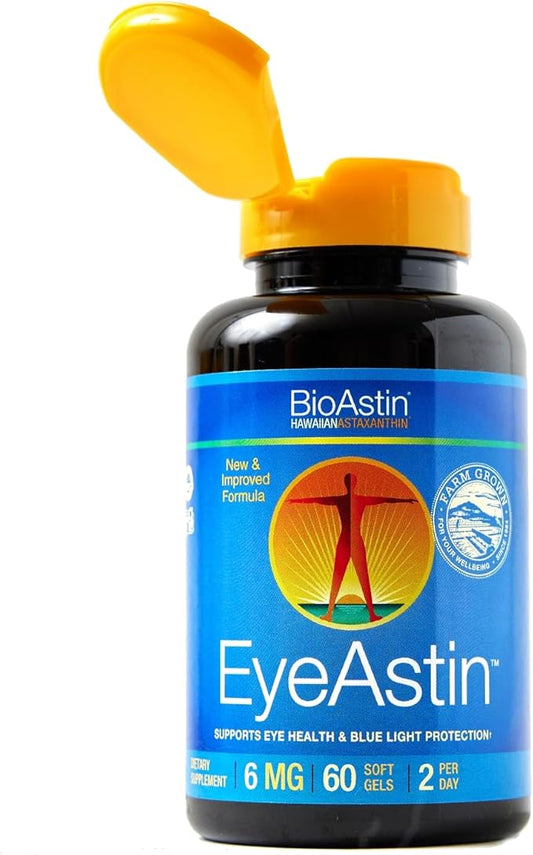 EyeAstin, BioAstin Hawaiian Astaxanthin with Lutein & Zeaxanthin, Supports Eye Health Naturally, 60 Count
