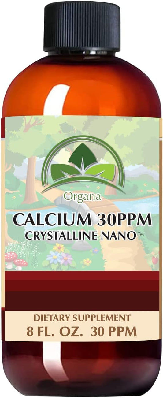 Organa Pure Crystalline Liquid Calcium Supplement - 30 PPM - Colloidal Minerals - Calcium Supplement for Women & Men - Liquid Calcium Citrate Alternative - 99.99% Pure Calcium