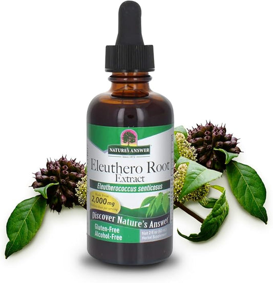 Nature's Answer Alcohol-Free Eleuthero Root, 2-Fluid Ounces | Vegan | No Preservatives Gluten Free Eleuthero Extract