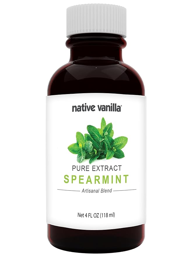 Native Vanilla - Pure Spearmint Extract - 4 Fl Oz - Pure Flavors and Extracts - Perfect for Cooking, Baking, and Dessert Crafting