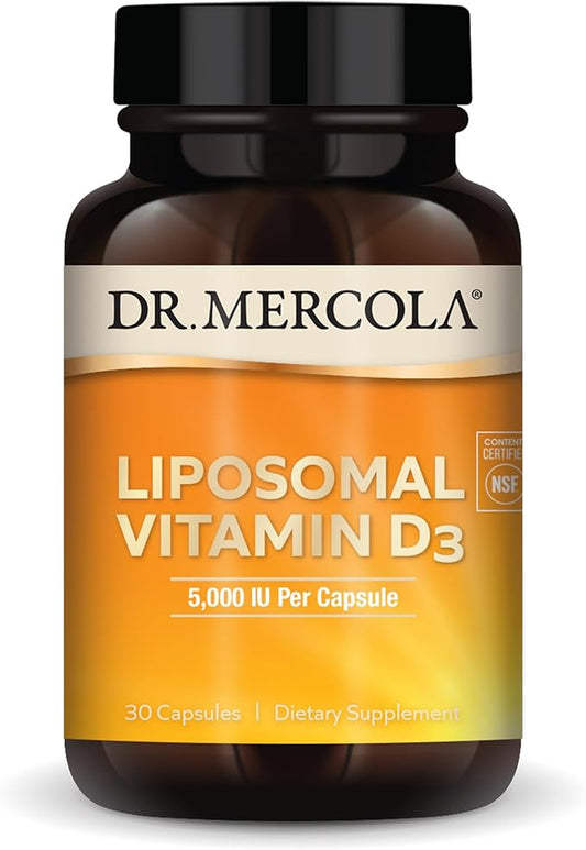 Dr. Mercola Liposomal Vitamin D3 - Supports Heart, Bone & Immune Health - 10,000 IU Per Serving - Non-GMO, Soy Free & Gluten Free - 30 Capsules (30 Servings)