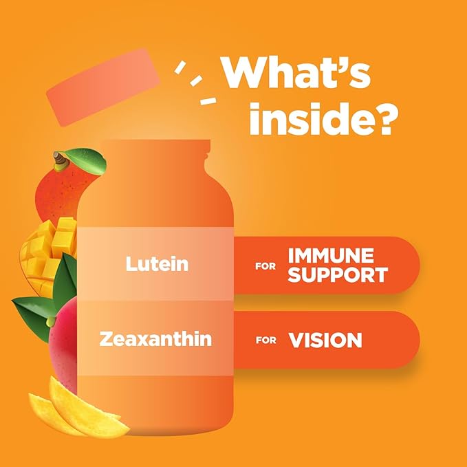 Phytoral Adults Lutein Gummies - Mango Flavored Potent Lutein and Zeaxanthin Supplements for Eye Health - Eye Vitamins for Blue Light Protection, Dryness, Strain Support & Visual Sharpness - 60 Count