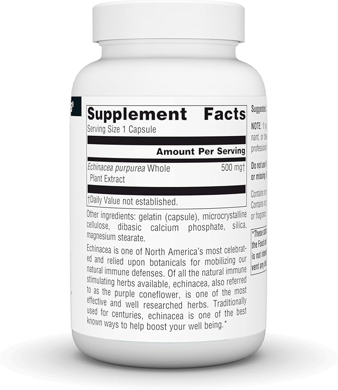 Source Naturals Echinacea Root Extract - Supports Immune Defense* - 500mg - 100 Capsules