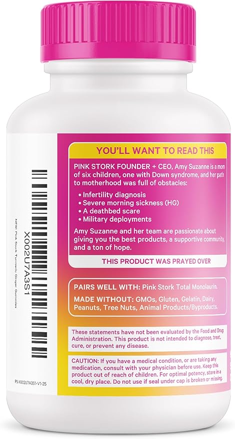 Pink Stork Turmeric Ginger Gummies – Gut & Digestive Support for Women – Anti Bloating Supplement with Antioxidants – Spiced Apricot Flavor, 60 Vegan Gummies