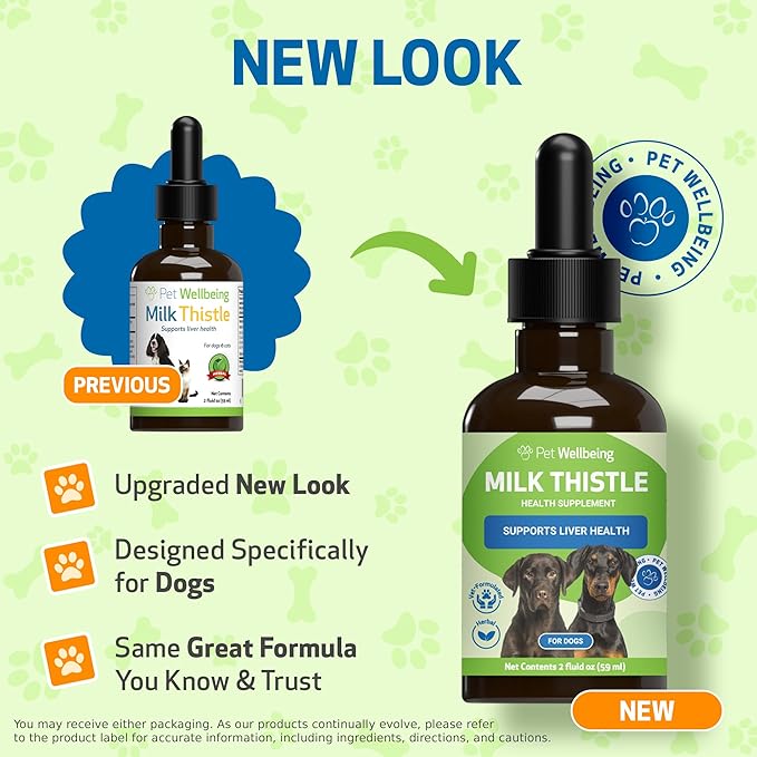 Pet Wellbeing Milk Thistle for Dogs - Organic, Supports Liver Health, Healthy Detoxification, Antioxidants, Liver Cell Support, Silymarins - Veterinarian-Formulated Herbal Supplement 2 oz (59 ml)