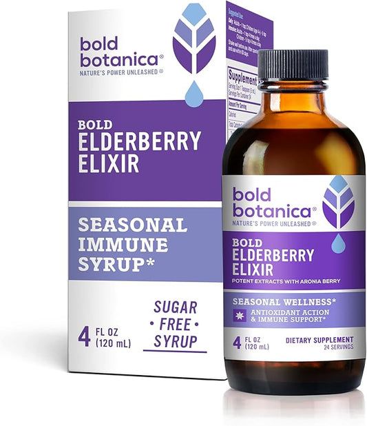Elderberry Elixir – 65x Concentrated Extract - Sugar-Free - Kid Friendly - Black Elderberry Syrup with Aronia Berry for Immune Support - 4 Fl. Oz.