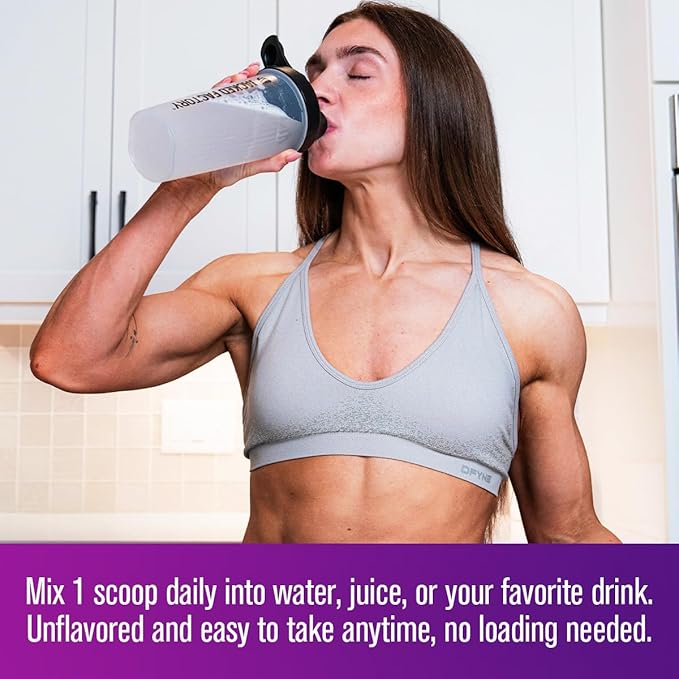Jacked Factory Creatine for Women - Creatine Monohydrate with Collagen + Colostrum to Support Workout Performance, Lean Muscle Growth, Healthy Hair, Skin, & Nails - 30 Servings, Unflavored