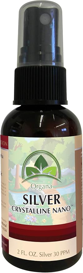 Organa Crystalline Nano Colloidal Silver Spray - 30 PPM - 2 Ounce Spray Bottle