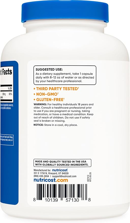 Nutricost Magnesium Complex 250mg, 240 Capsules - Magnesium Oxide, Citrate, and Glycinate - Gluten Free and Non-GMO