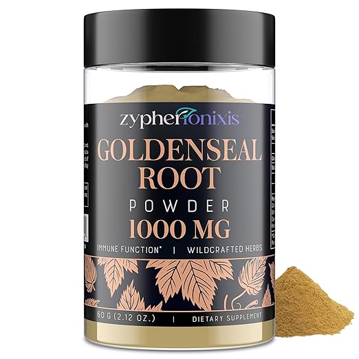 Wildcrafted Goldenseal Root Powder Supplement – 1000mg Organic Goldenseal Herbal Blend with Echinacea – Respiratory, Immune, Digestion & Skin Support – Gluten-Free – 60 Servings