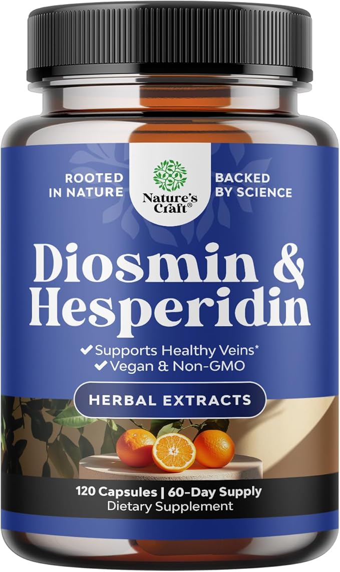 Diosmin Hesperidin 1000mg Complex for Circulation - Hesperidin & Diosmin Complex 1000mg from Bitter Orange for Vein Support - ISO 17025 Lab Tested - Vegan Non-GMO & Gluten Free (2 Month Supply)